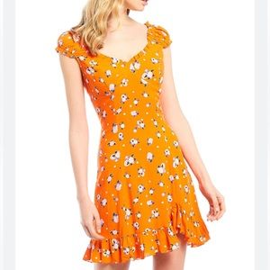 Free People Like a Lady Dress in Orange Size Large